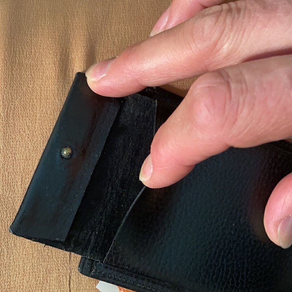 Vintage 60s Water Buffalo black Leather Wallet NIB - Picture 10 of 12